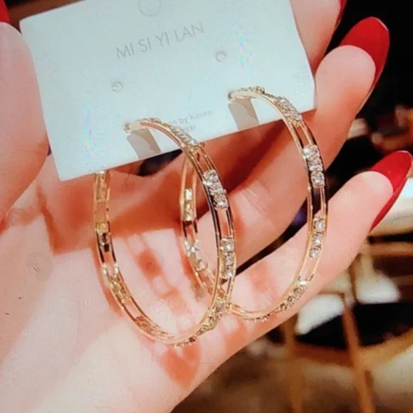 New Rose Gold Diamond CZ Earrings - Picture 4 of 5